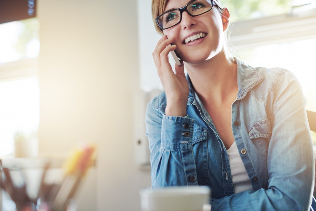 woman making calls