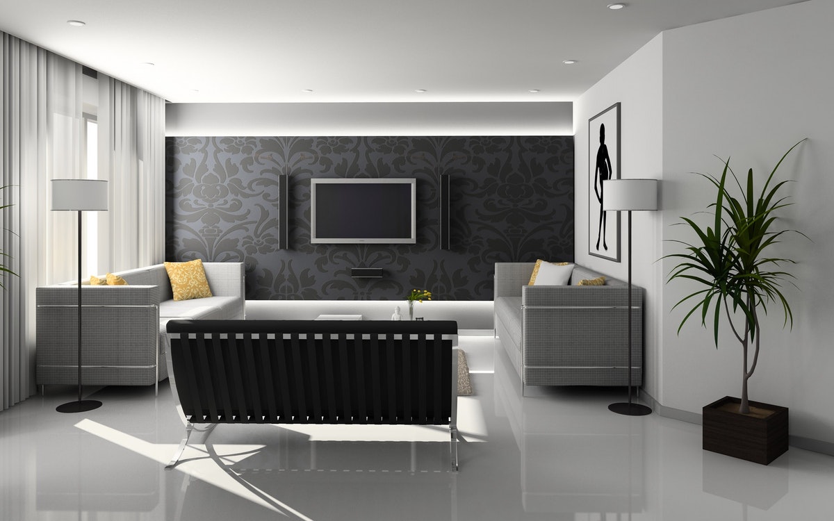 black and white interior design