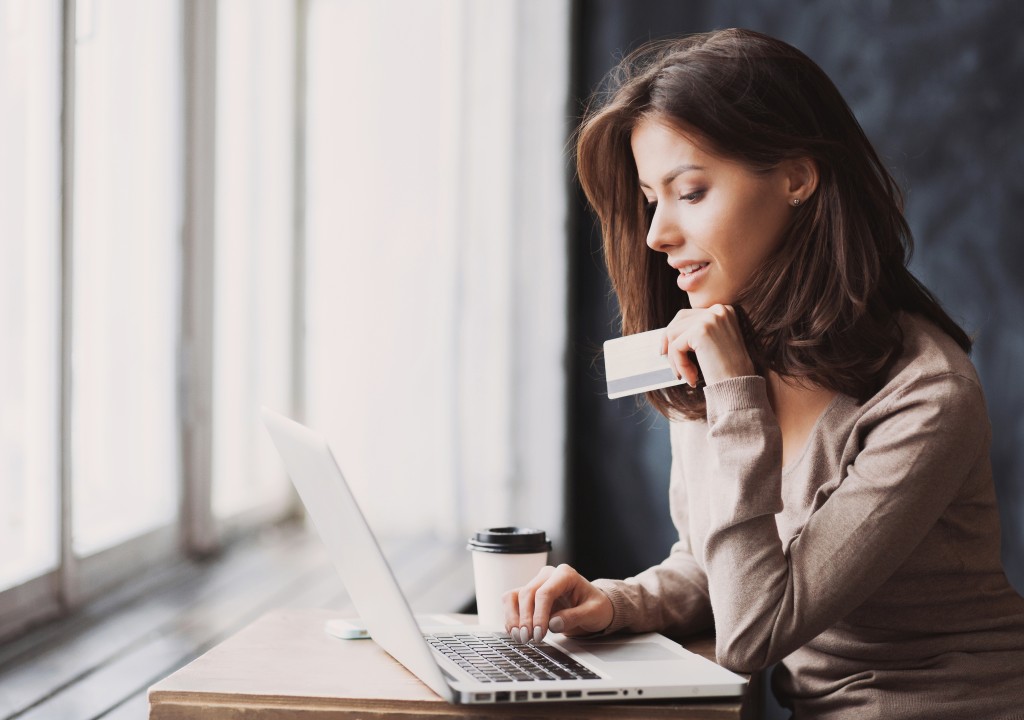 woman buying online