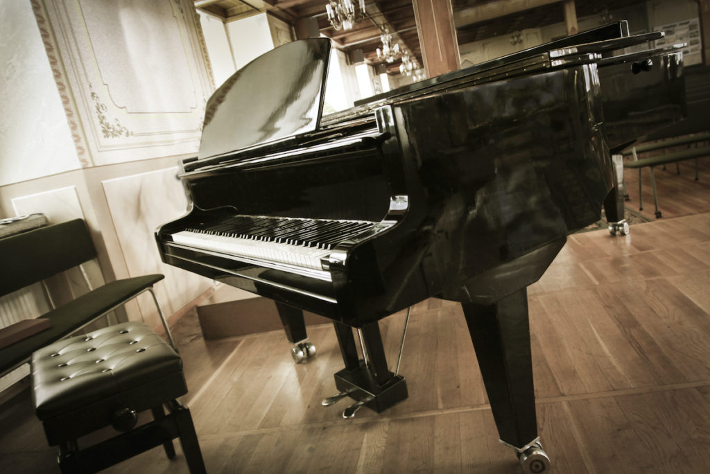 concert piano at the studio