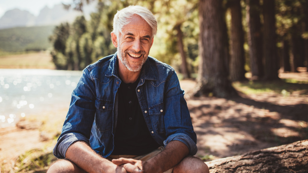 Elderly man smiling