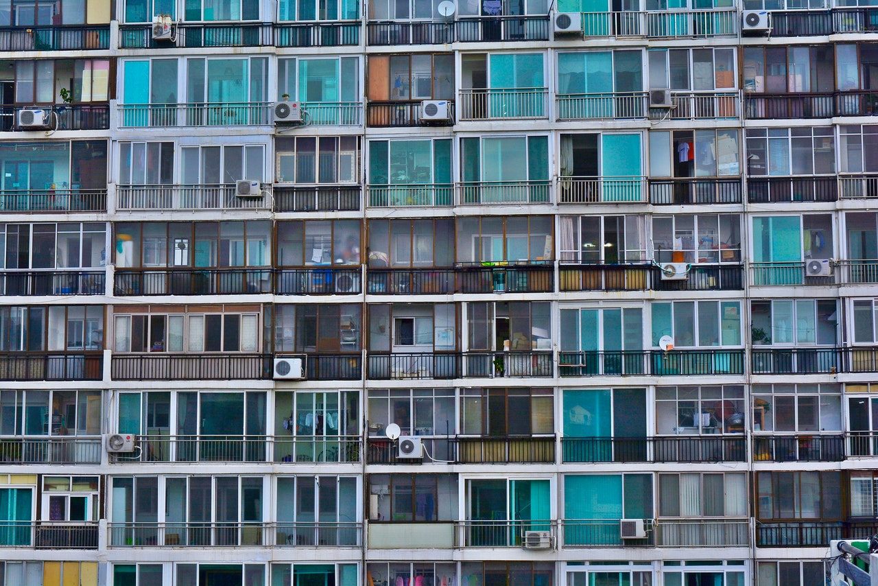 building with airconditioner