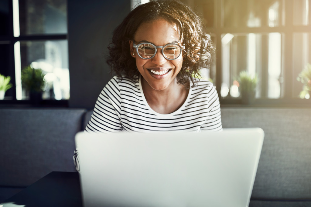 woman doing freelance work