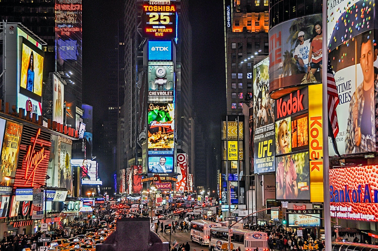 times square filled with advertisement