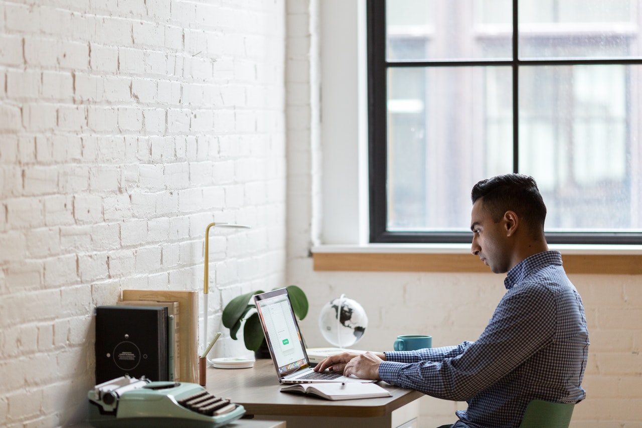 a man working remotely