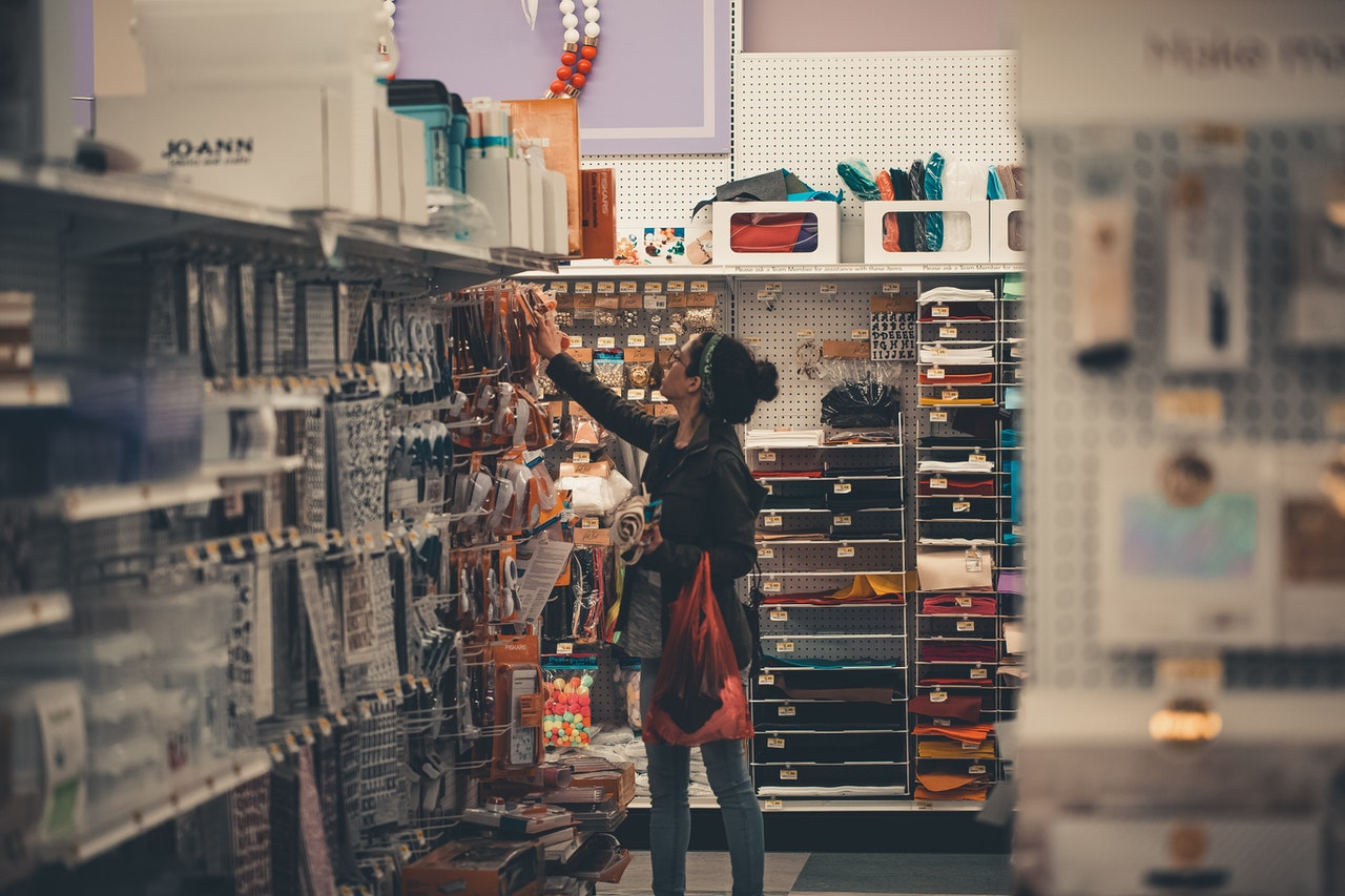 customer buying at a store