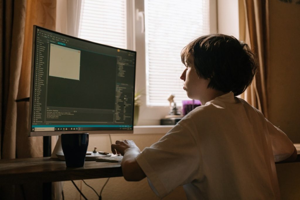 child using the computer