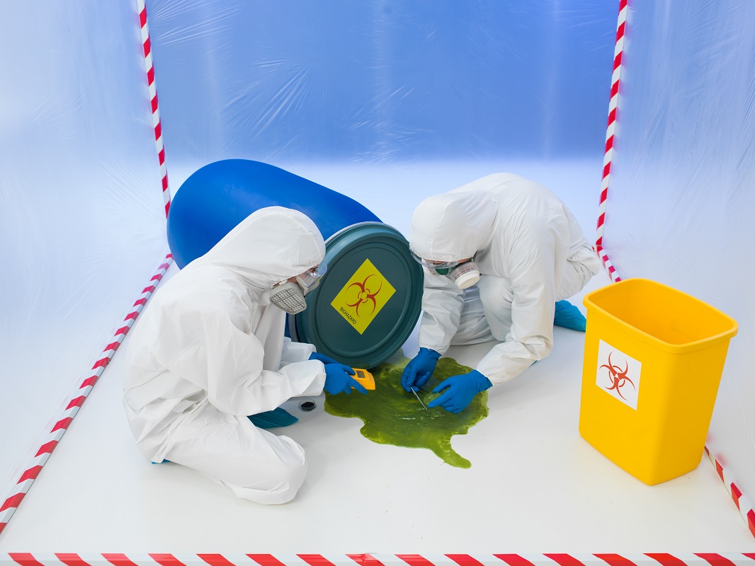 experts dealing with biohazard waste