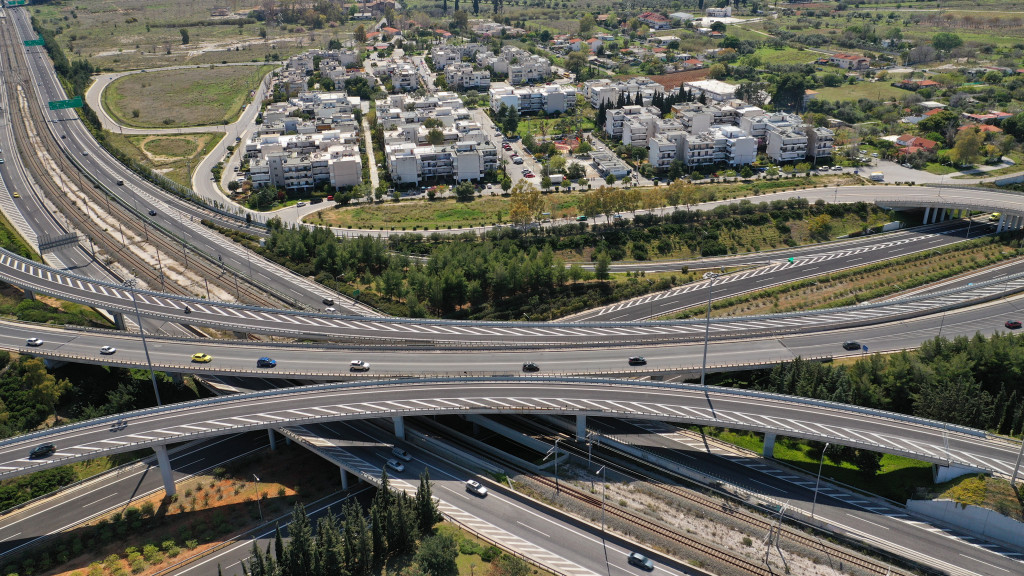 Aerial image of a highway