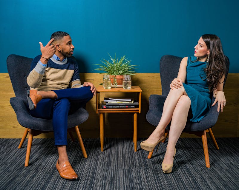 colleagues talking